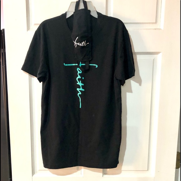 NEXT LEVEL APPAREL Faith Cross short sleeve Tee sizeS NWOT w/matching facemask - Picture 4 of 8